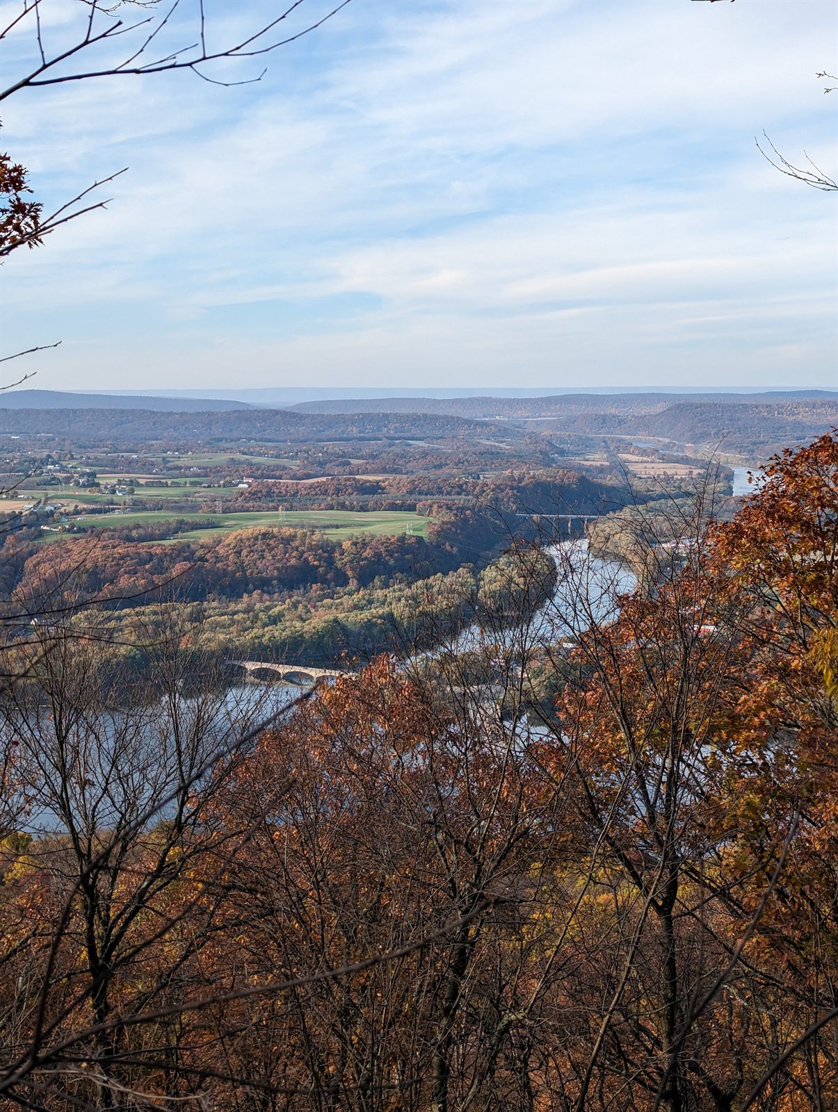River valley view from the Appalachian Trail near Harrisburg, Pennsylvania