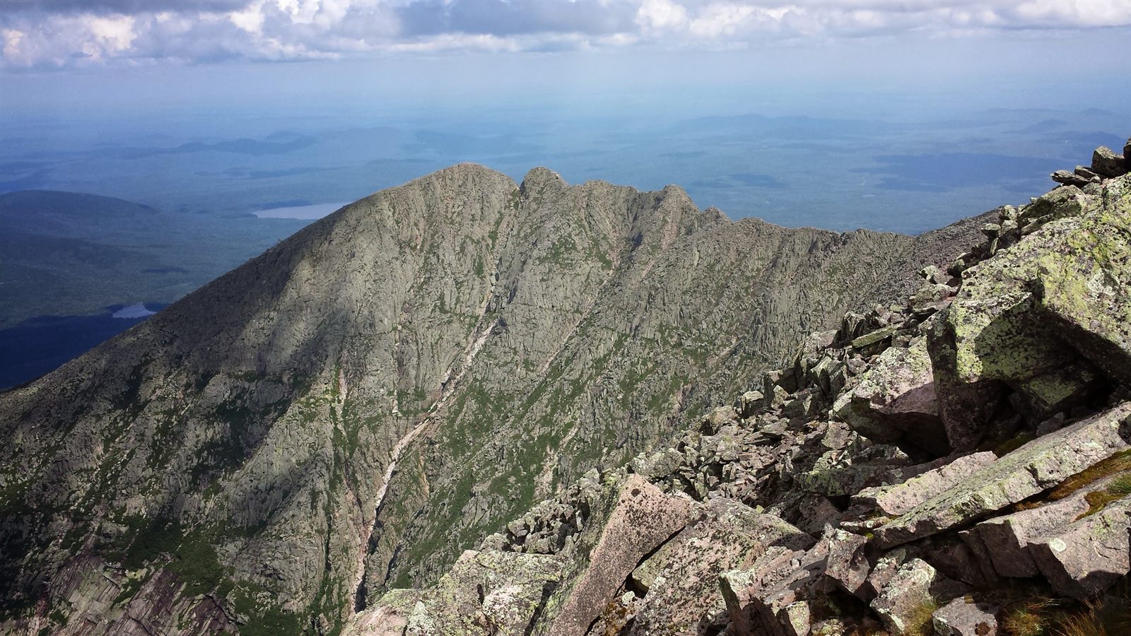 The Knife's Edge ridgeline on Mount Katahdin, Maine