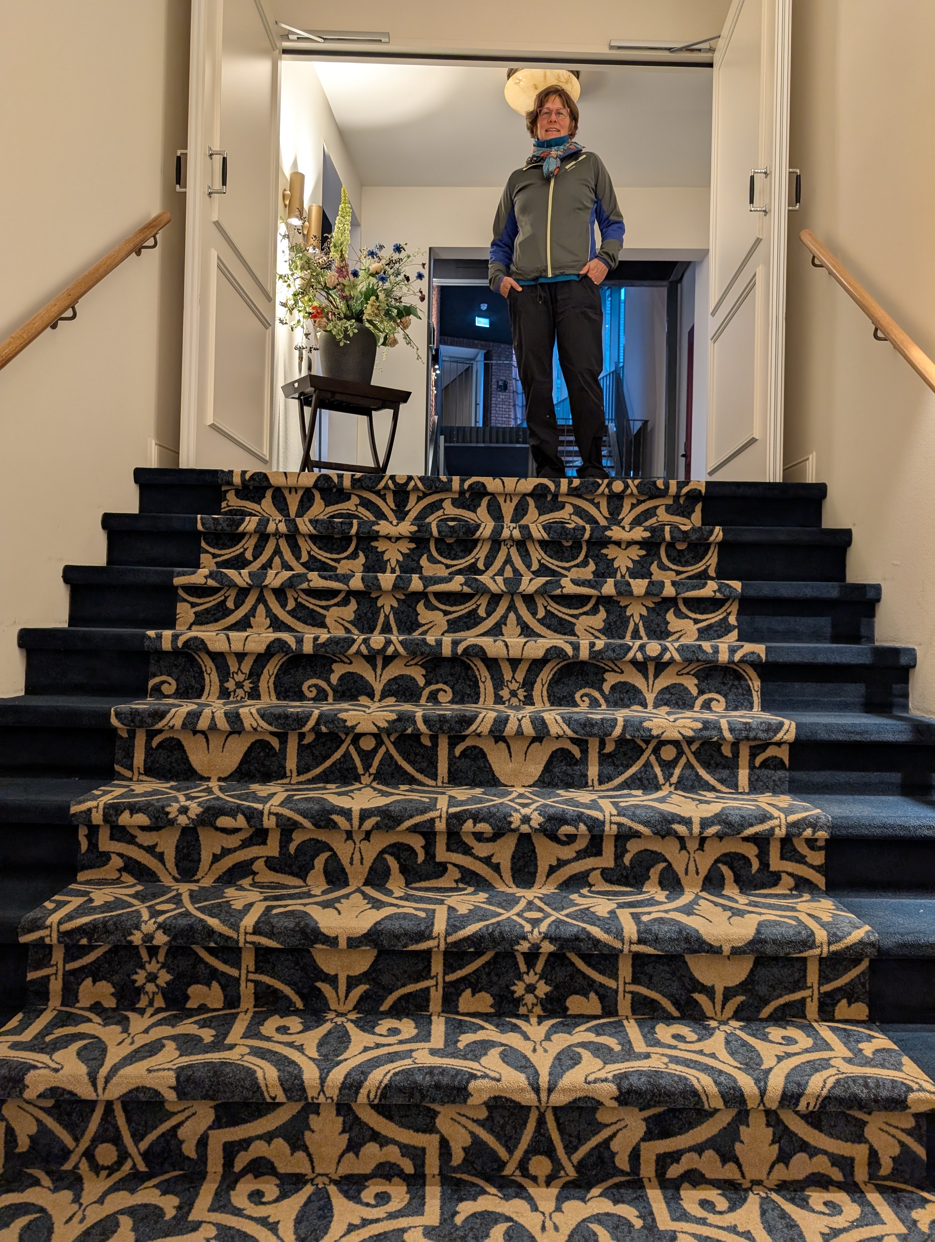 Kari at the Zierikzee hotel staircase