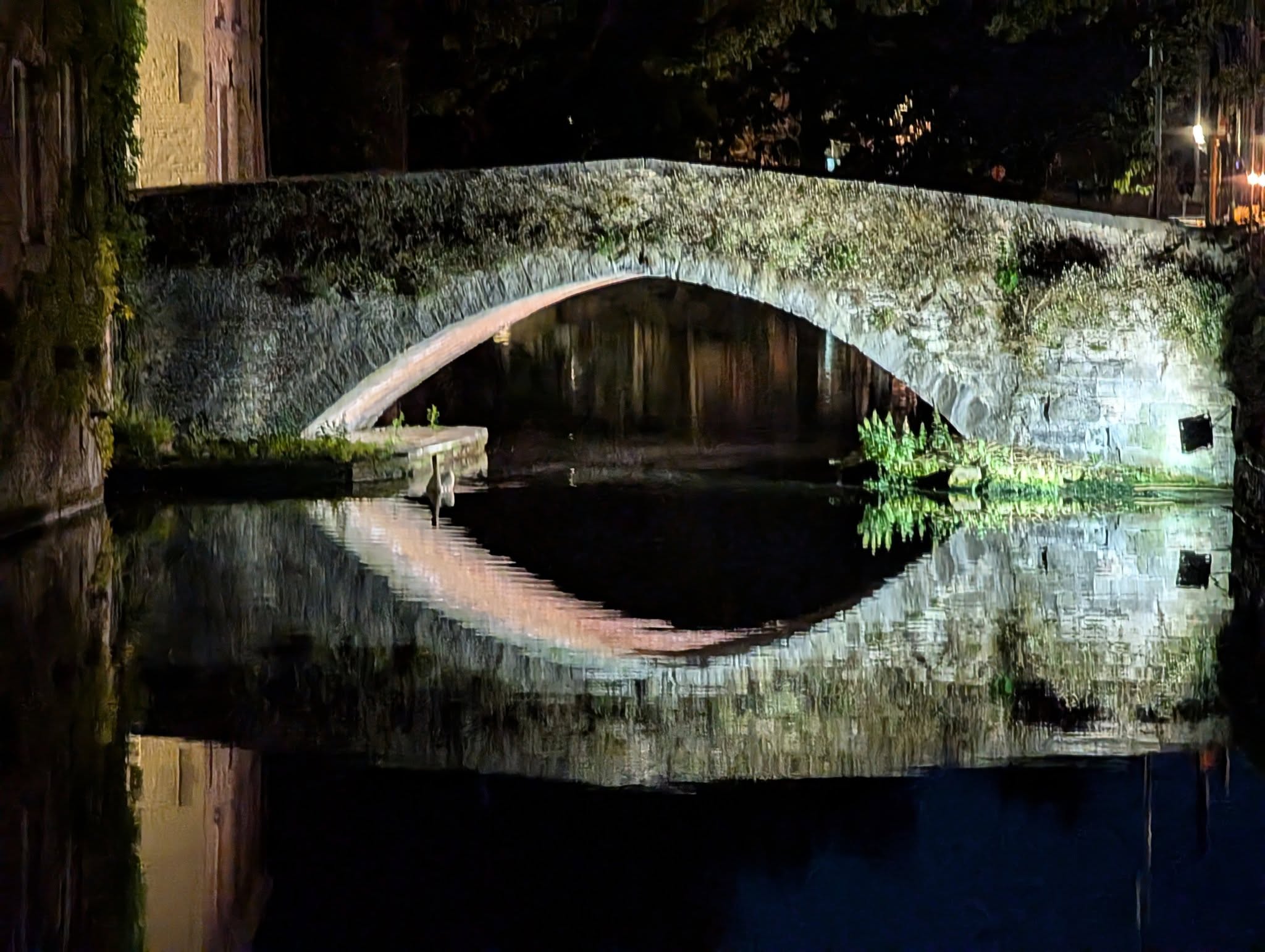 Bruges bridge at night