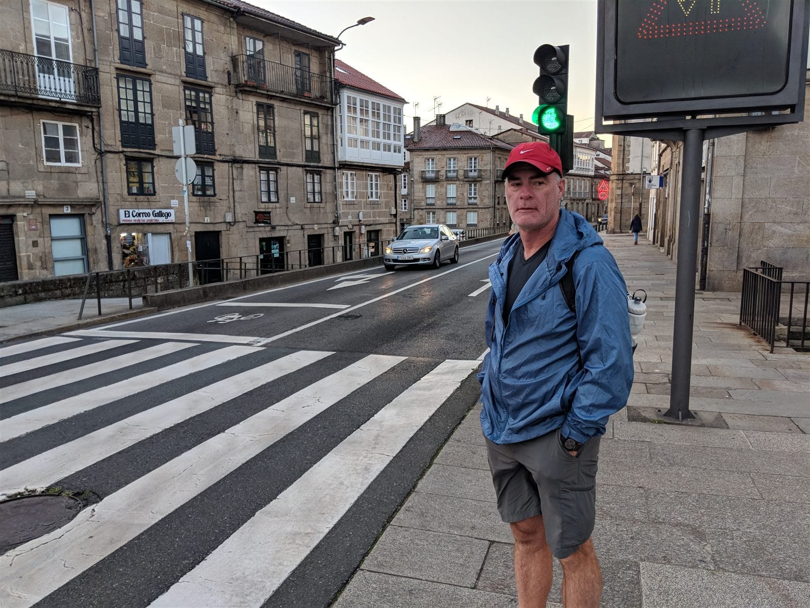 Mike heading out of Santiago in the morning