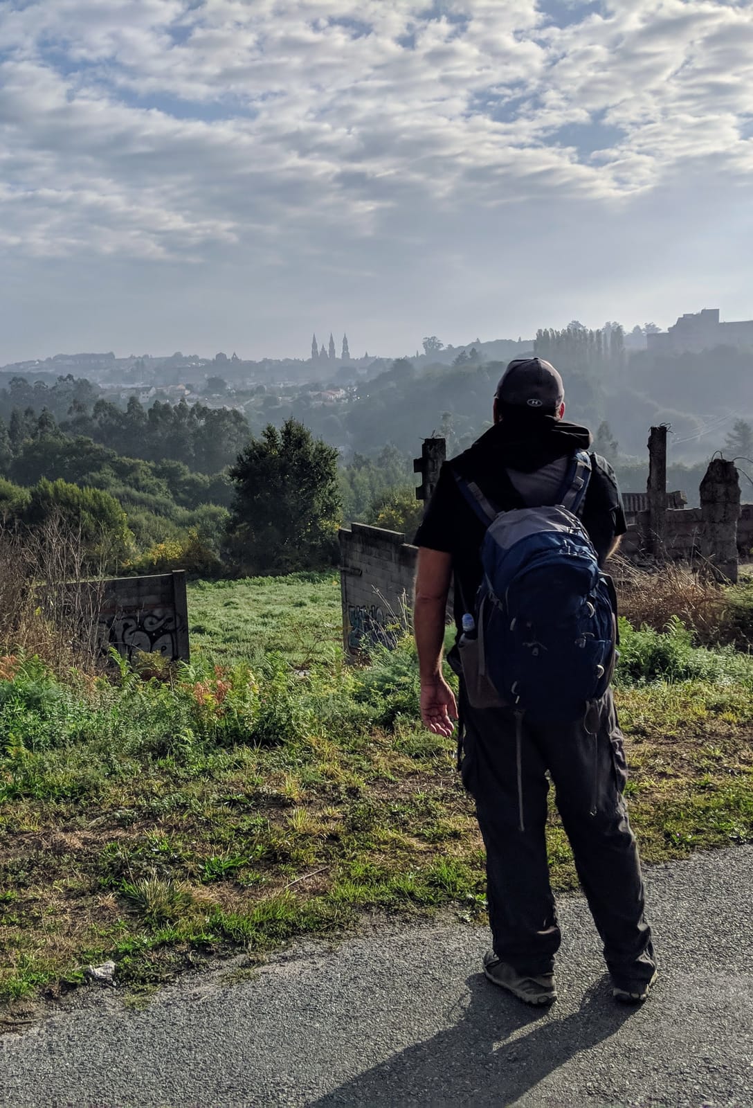 Mike looking back toward Santiago