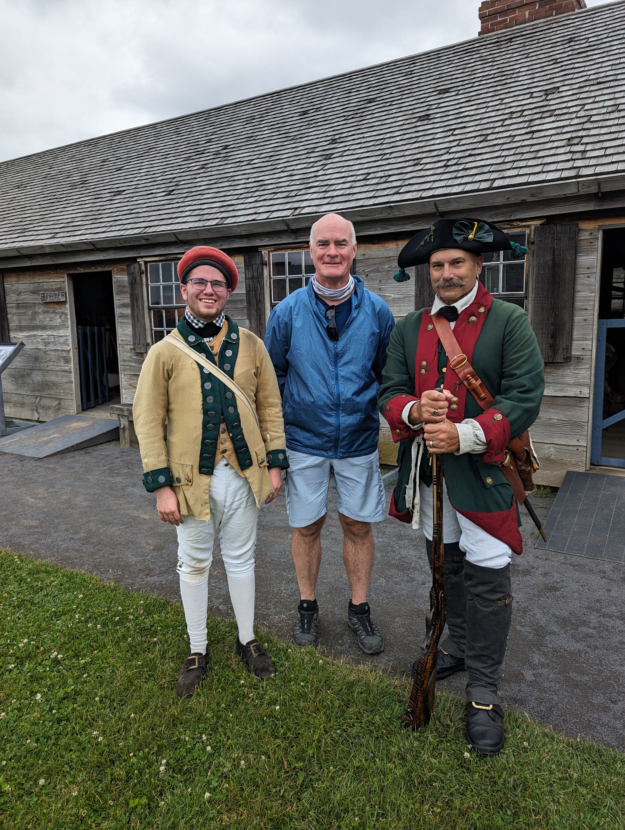 Doug with some of the workers dressed in period clothing