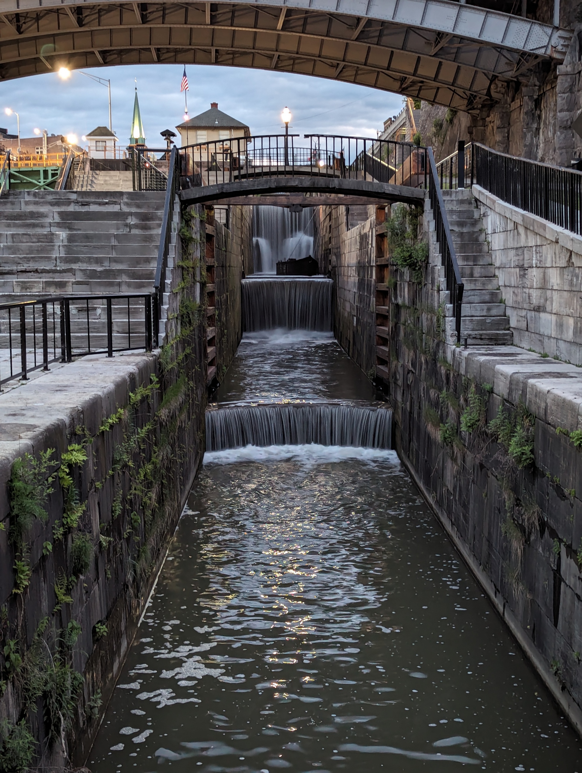 The original lock with the newer lock adjacent and still in use