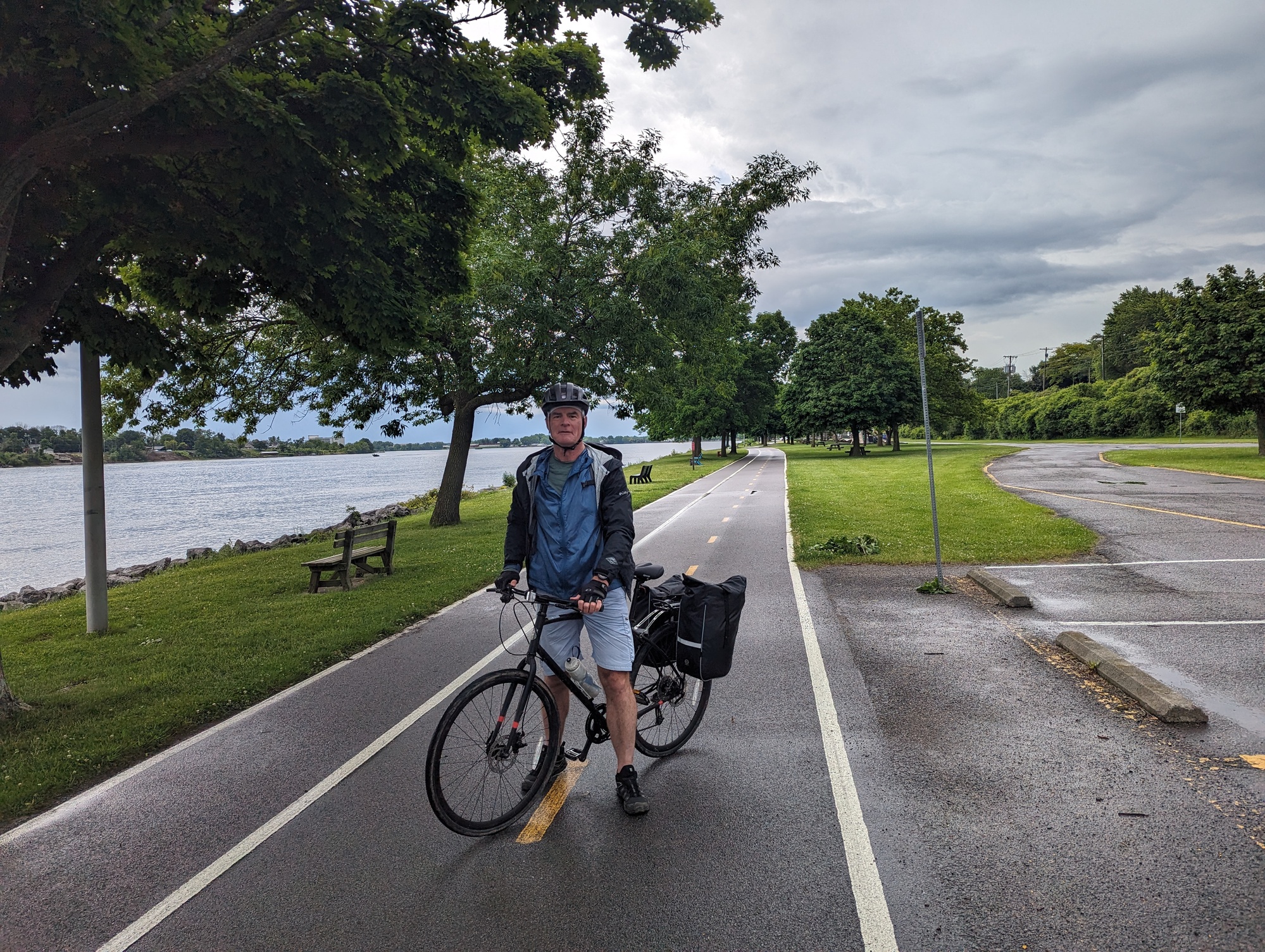 Doug on the trail after a little rain storm
