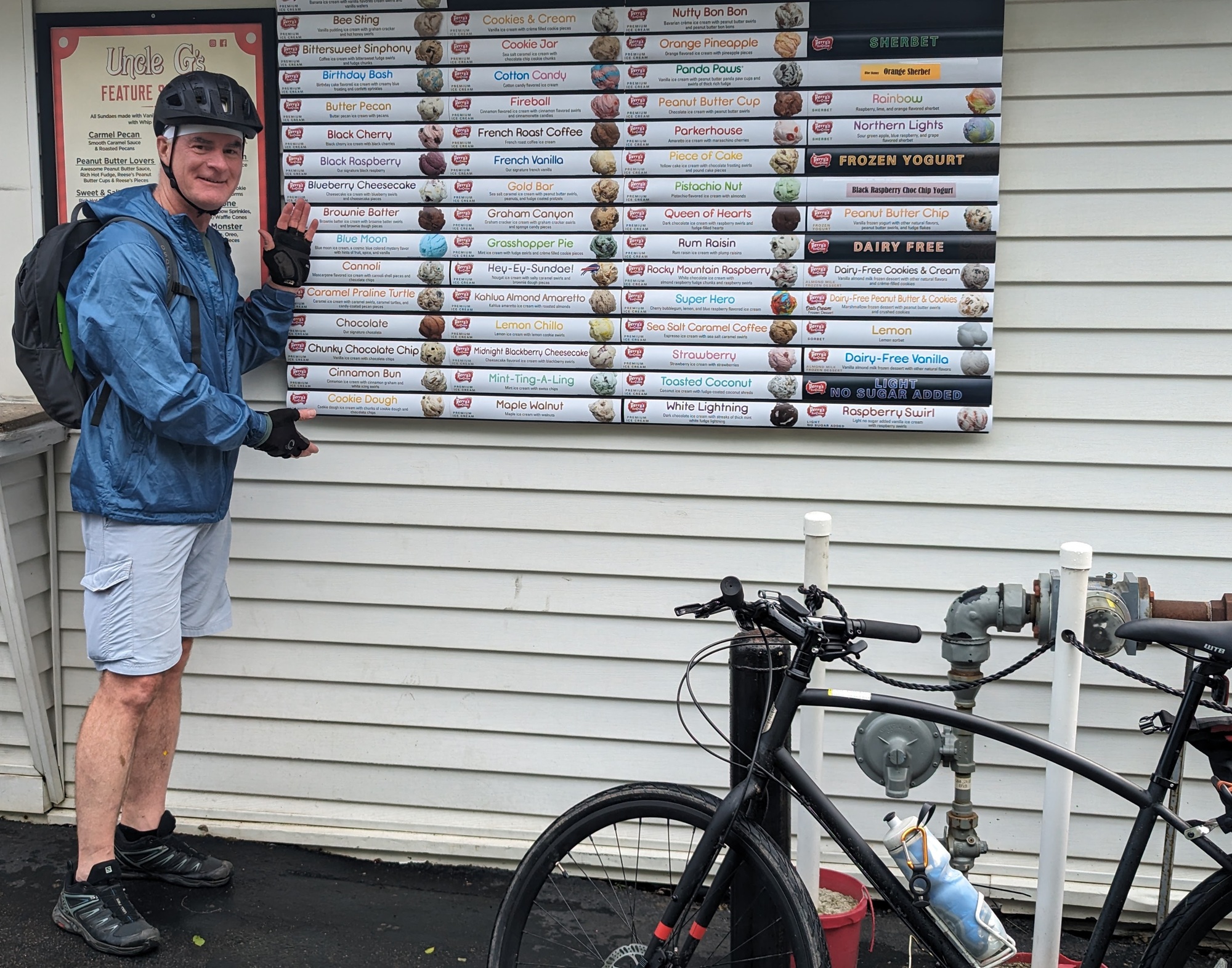 Doug showing off the ice cream flavors