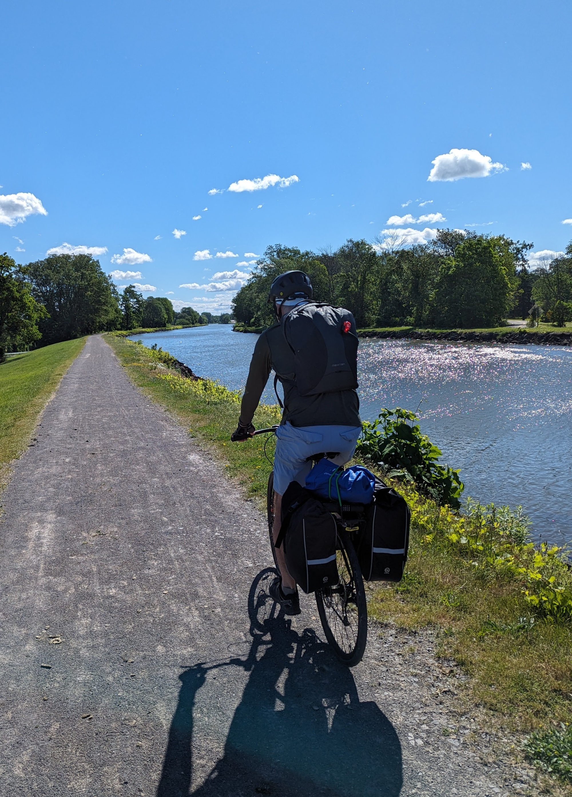 Doug cruising down the trail