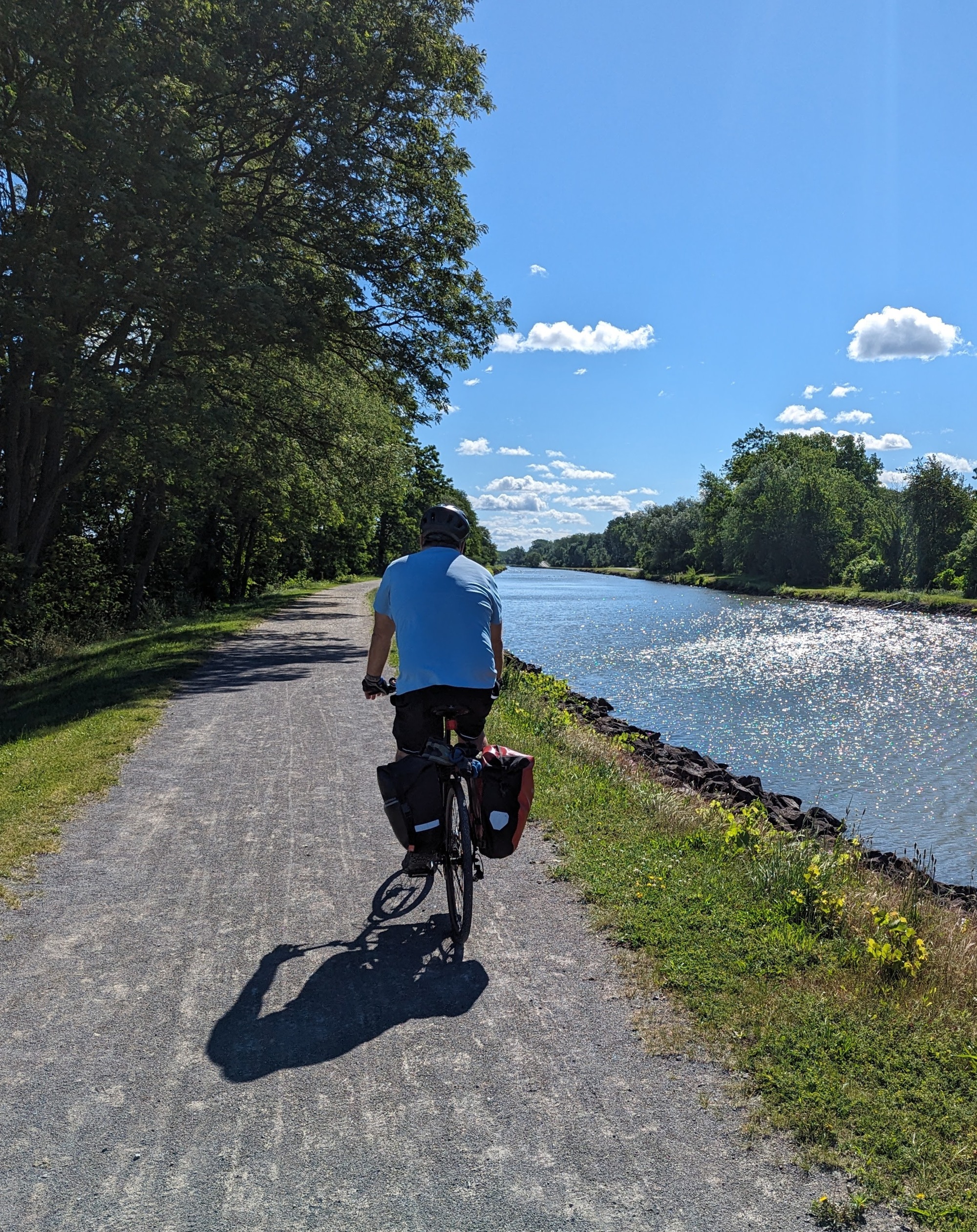 Mike attempting to match the blue skies with a blue shirt