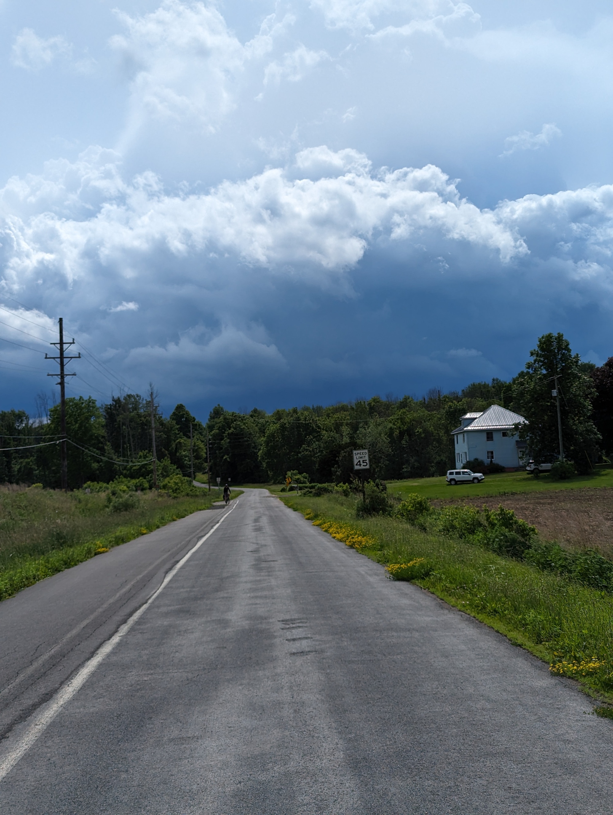 Doug road riding with the storm approaching