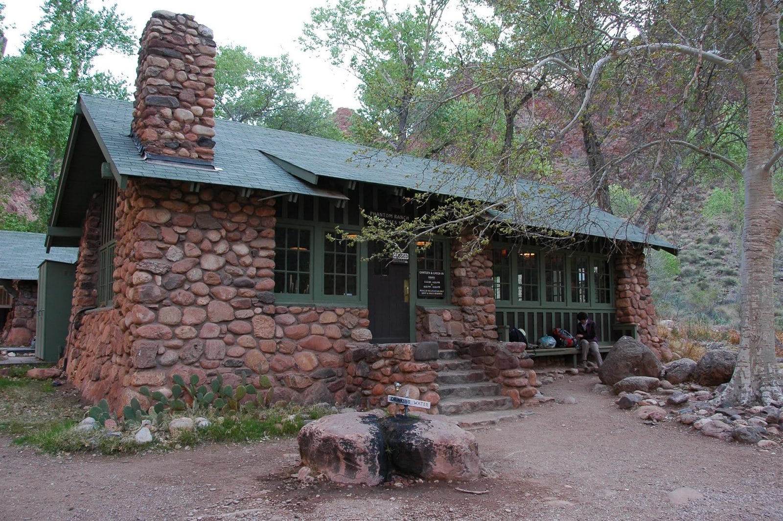 Native-stone cabin at Phantom Ranch on the Grand Canyon floor