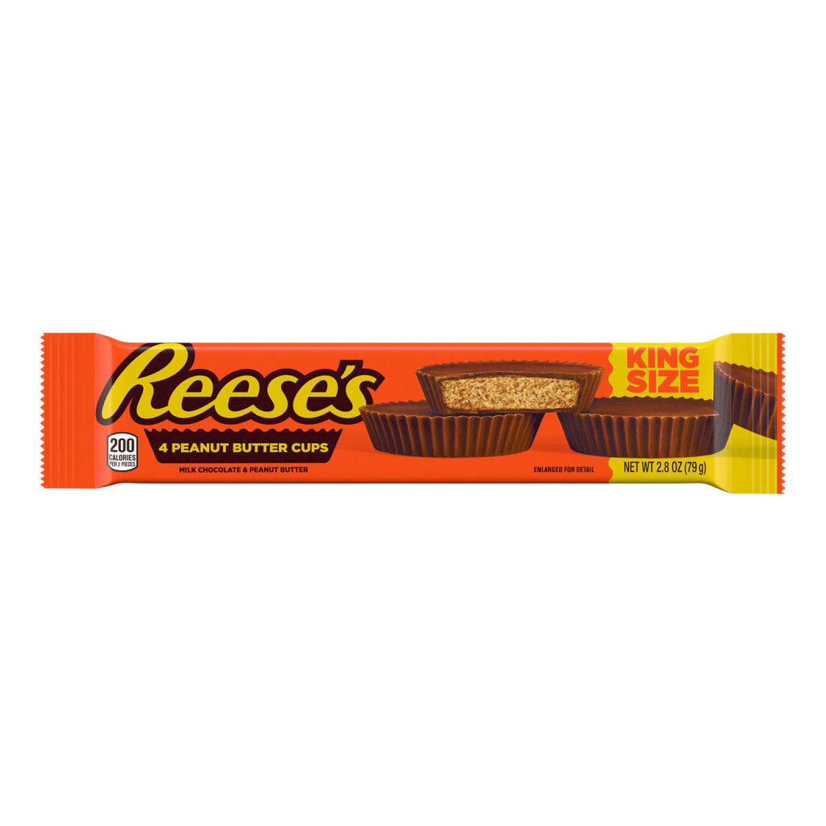A king-size four-pack of Reese's peanut butter cups