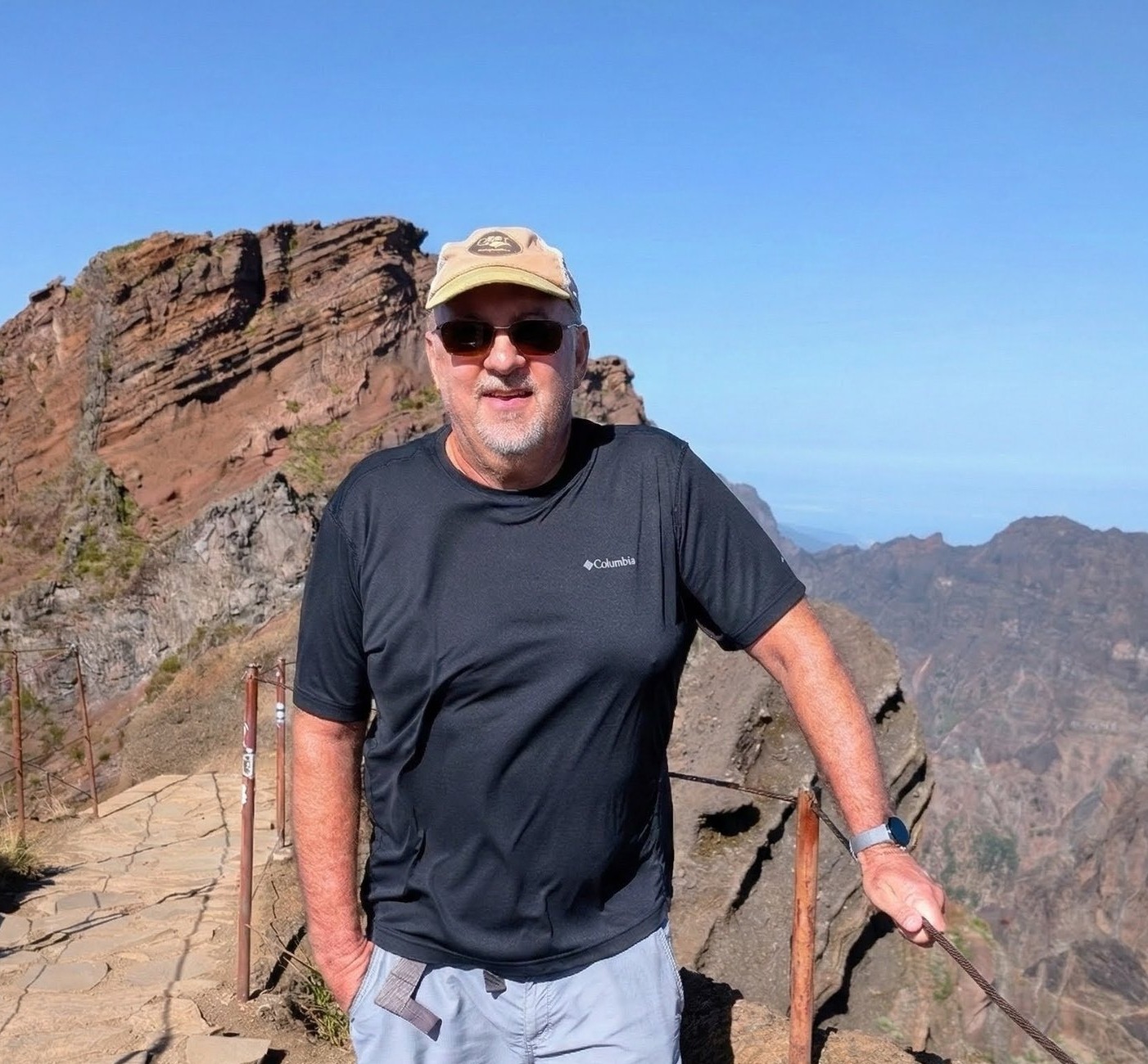 Michael Vanderslice on a mountain ridge in Madeira
