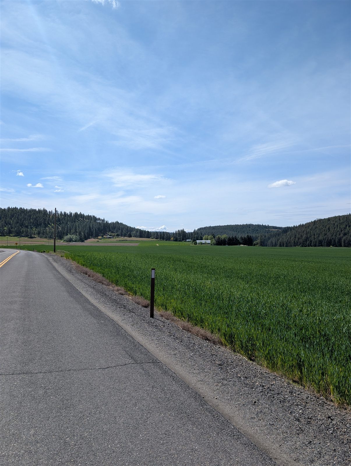 Rolling hills and farmland south of Spokane