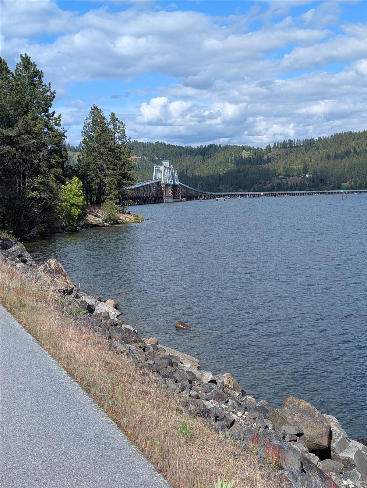 The Chatcolet railroad bridge across Lake Coeur d'Alene