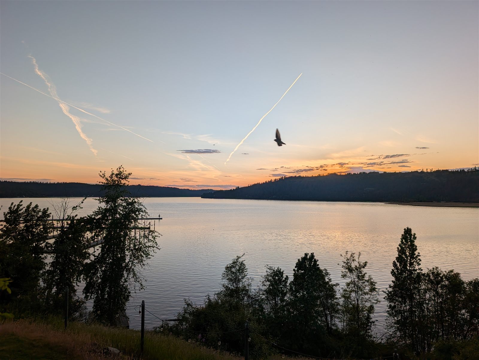 Sunset over Lake Coeur d'Alene from Harrison, Idaho