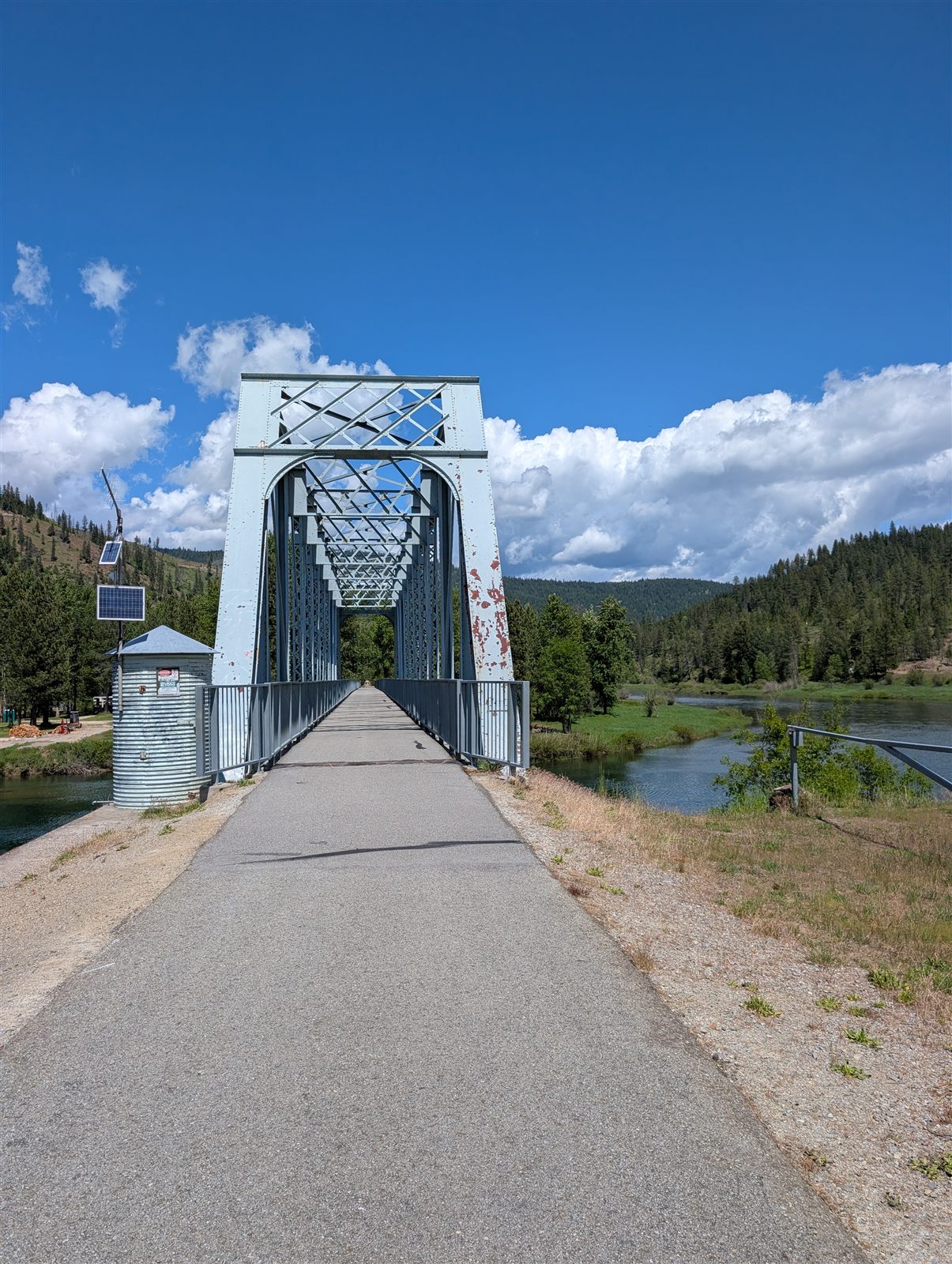Trail bridge over the river near Cataldo