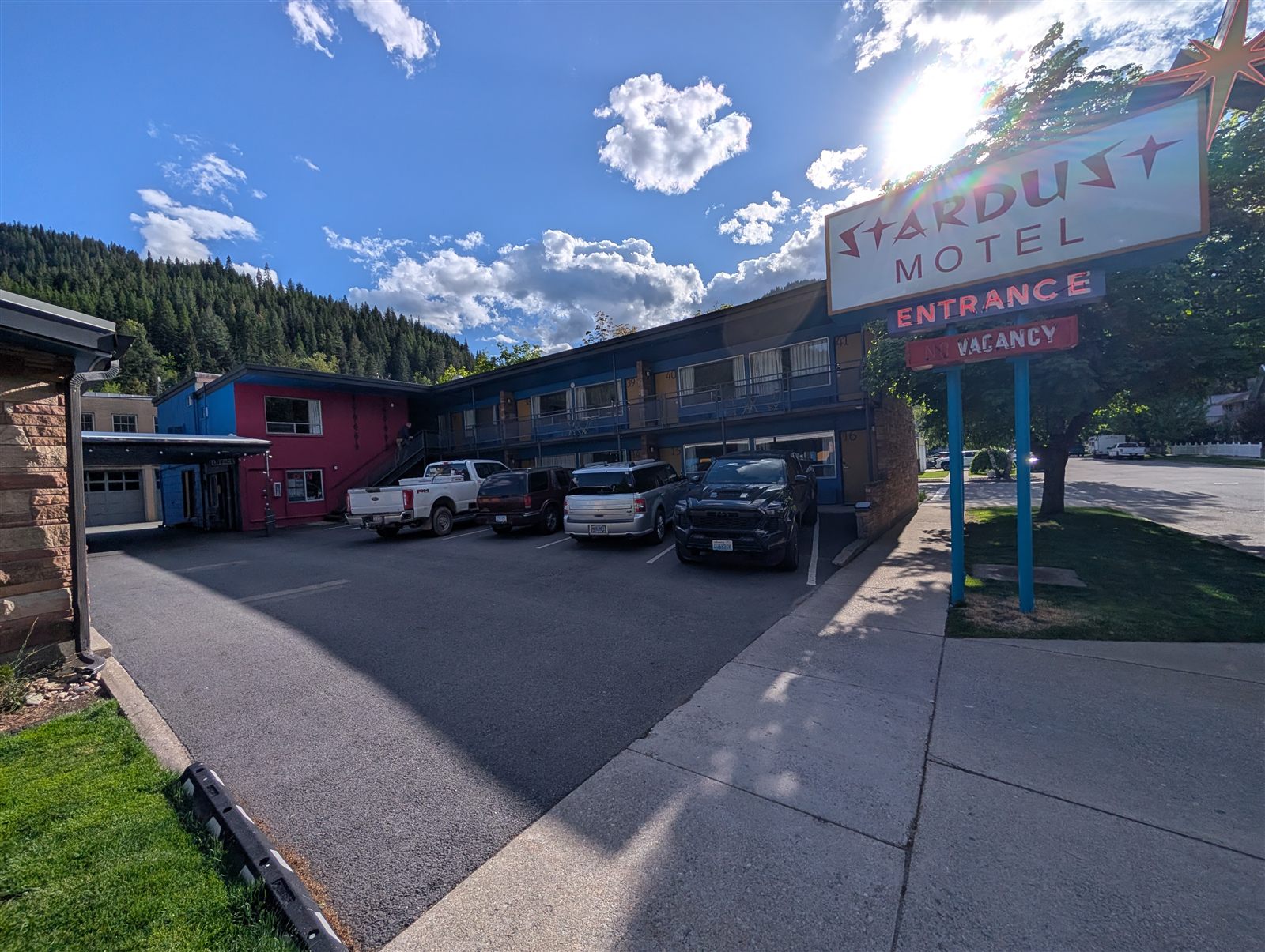 The Stardust Motel exterior in Wallace, Idaho