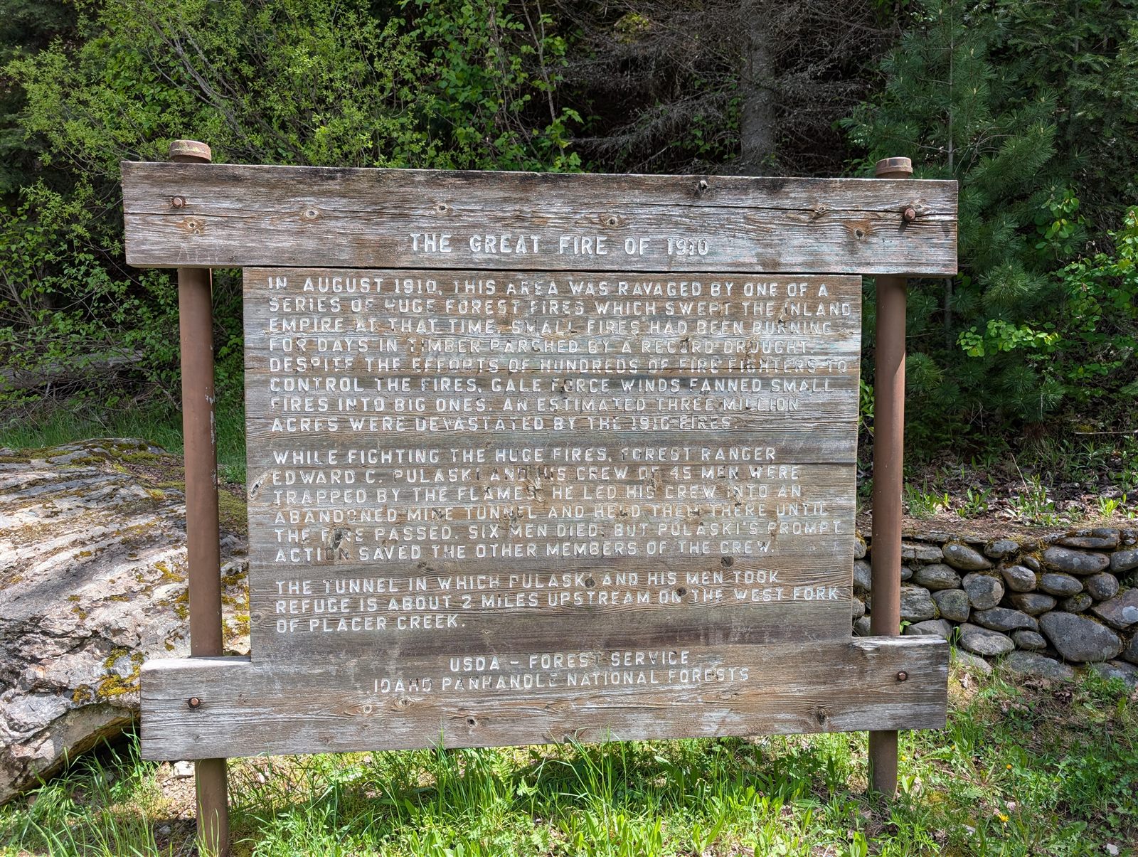 Great Fire of 1910 interpretive sign