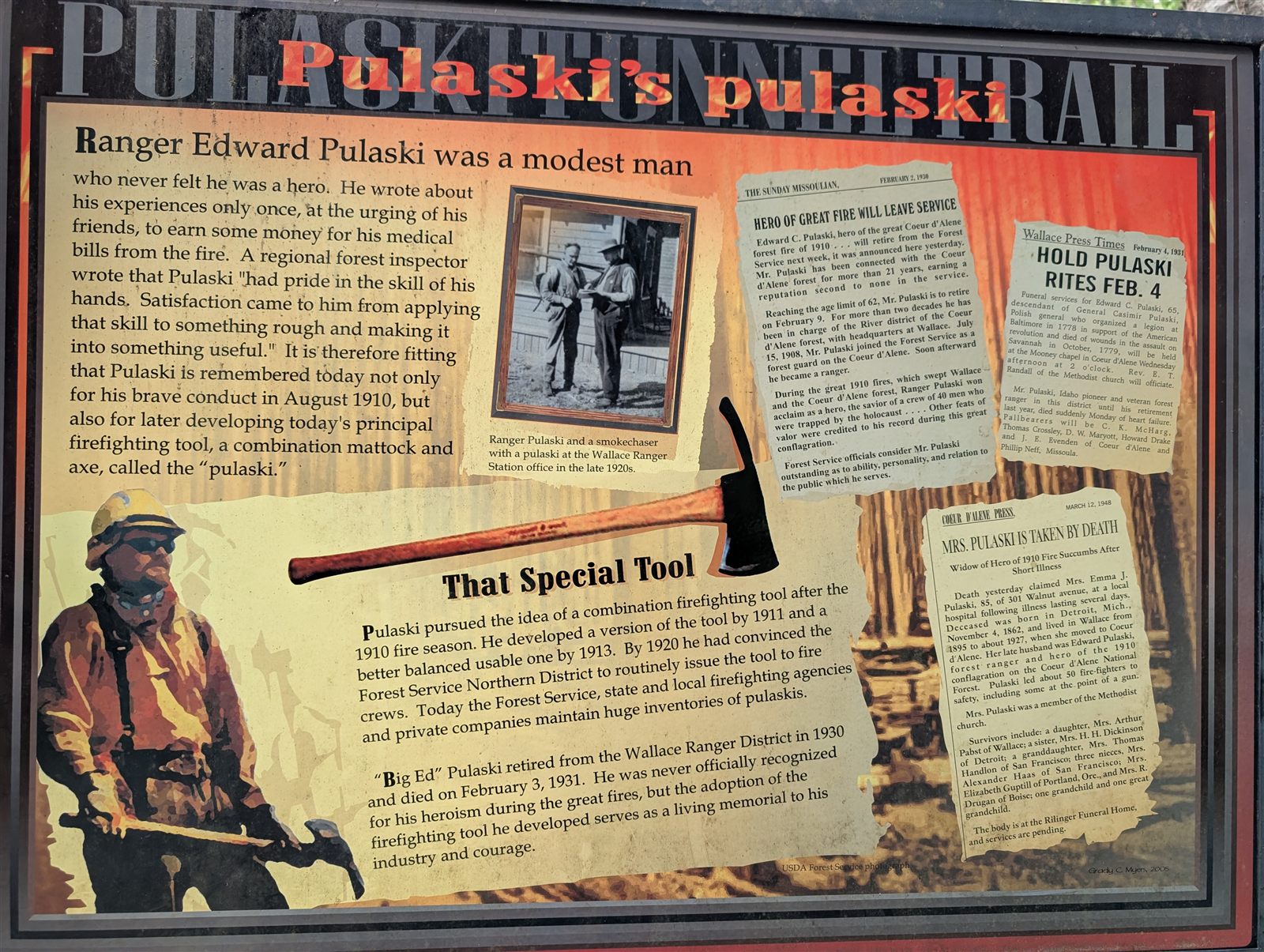 Pulaski interpretive sign