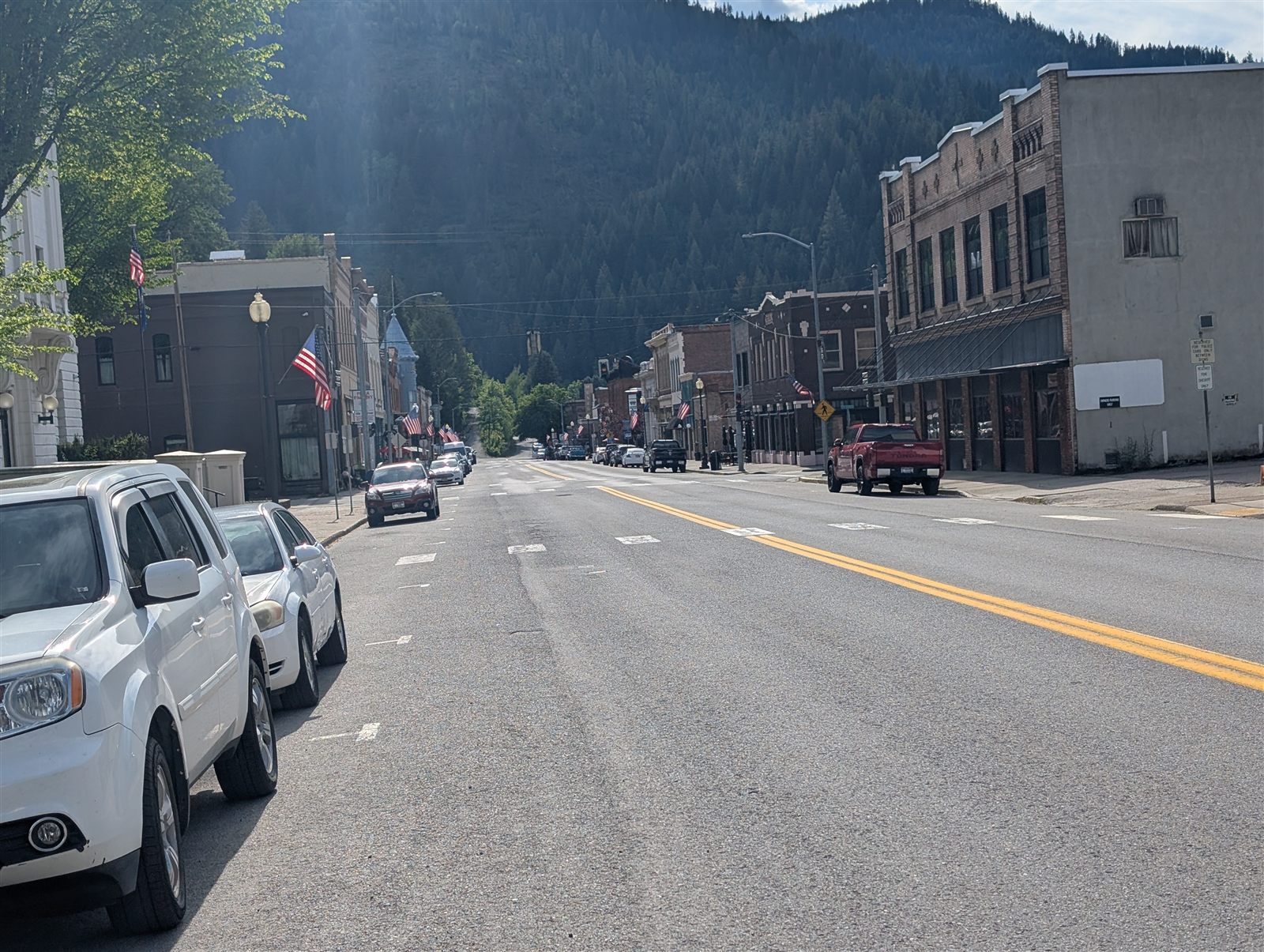 Back in downtown Wallace in the afternoon sun