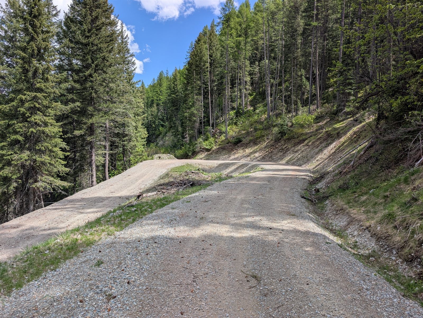 Graded detour around the collapsing Borax Tunnel on the Montana side of Lookout Pass
