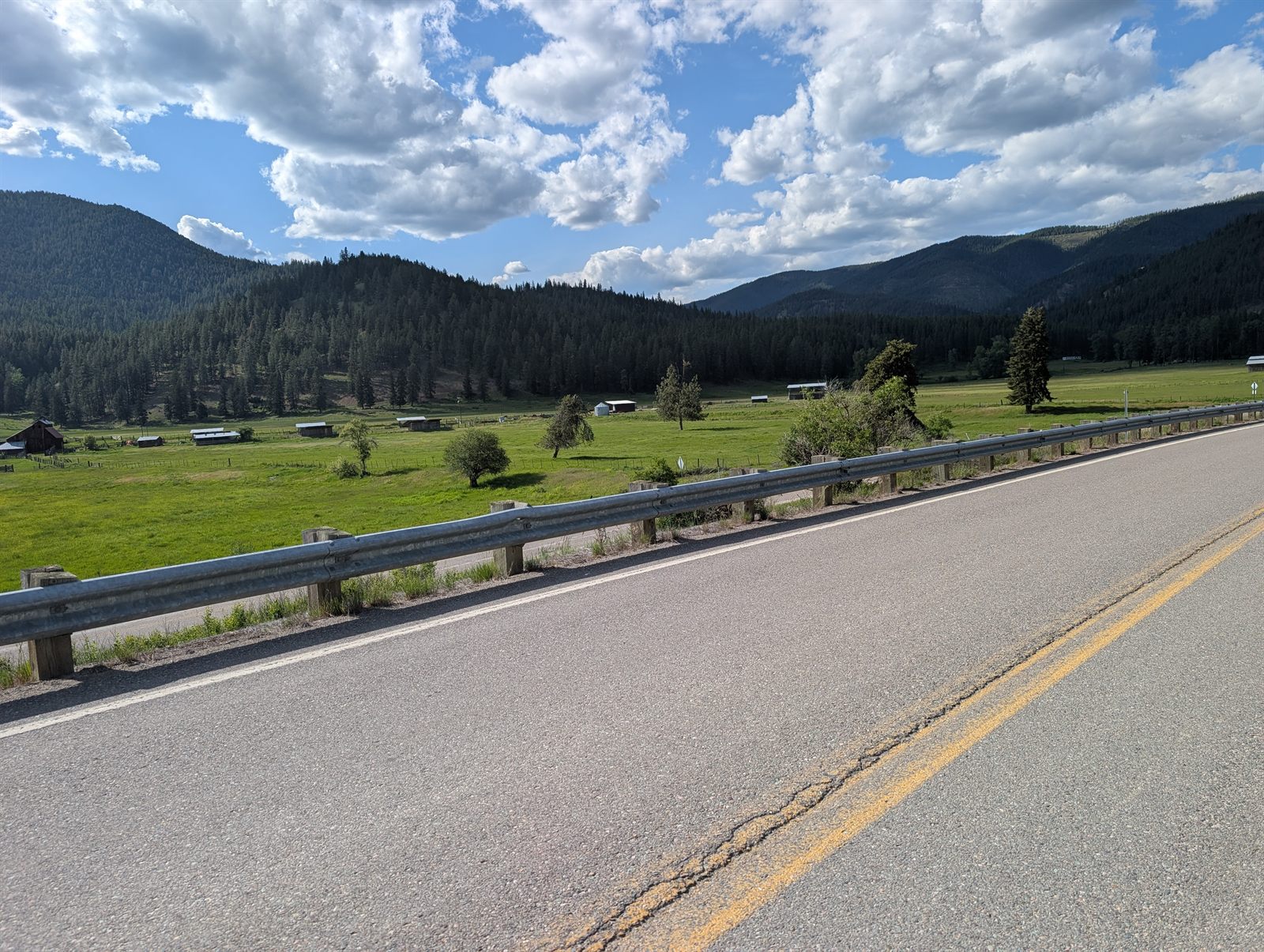Smooth paved road along the river into St. Regis