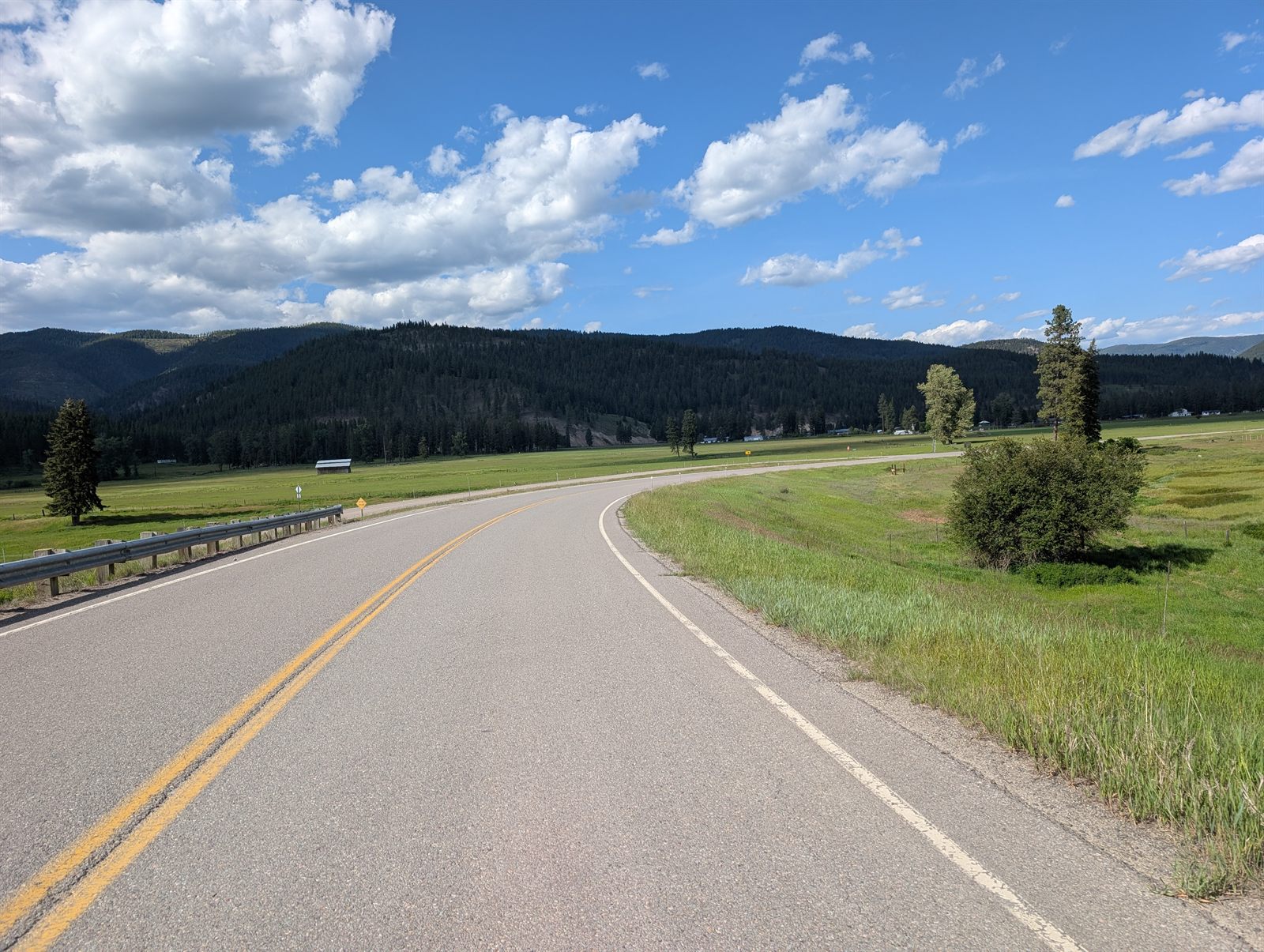 Pretty paved road into St. Regis, Montana
