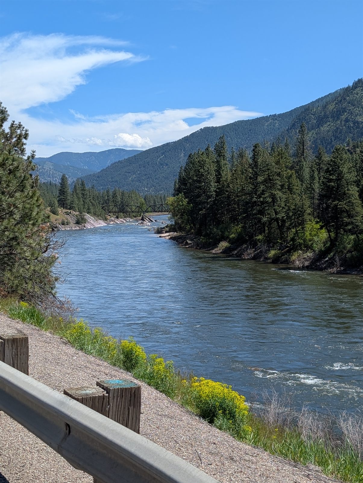 The Clark Fork river and mountains near Alberton
